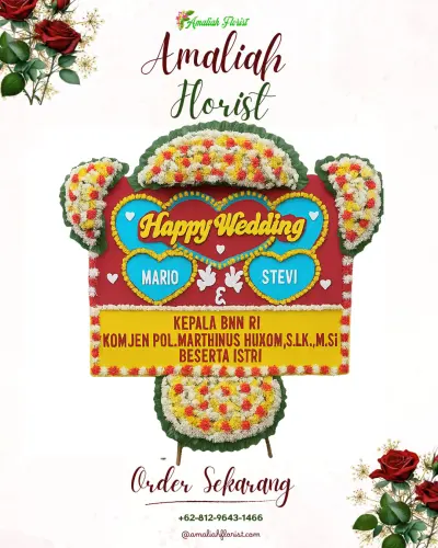 Karangan Papan Bunga Pernikahan di Tlogopakis